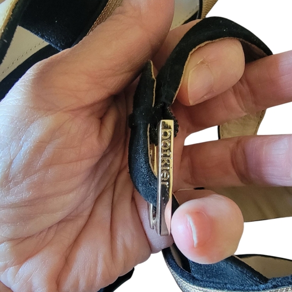 Botiker Black Suede And Metalic Gold Strapy Sandal Pumps - Picture 8 of 11